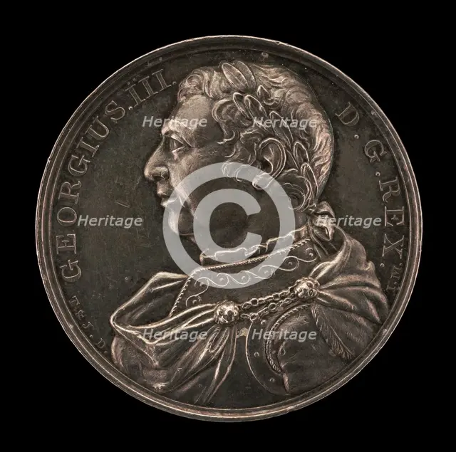 Death of King George III [obverse], 1820. Creator: John Marrian.