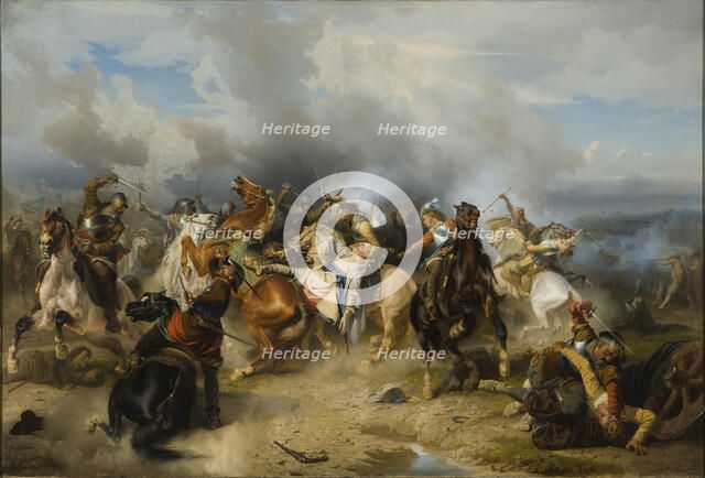 Death of King Gustav II Adolf of Sweden at the Battle of Lützen on 6 November 1632, 1855.
