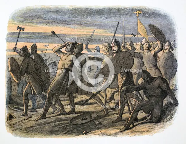 Death of King Harold, Battle of Hastings, 1066 (1864). Creator: James William Edmund Doyle.