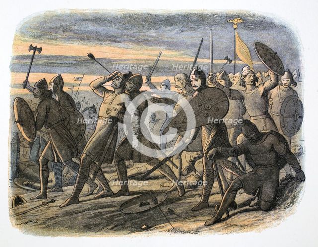 Death of King Harold, Battle of Hastings, 1066 (1864). Creator: James William Edmund Doyle.