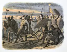 Death of King Harold, Battle of Hastings, 1066 (1864). Creator: James William Edmund Doyle