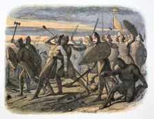 Death of King Harold, Battle of Hastings, 1066 (1864). Creator: James William Edmund Doyle
