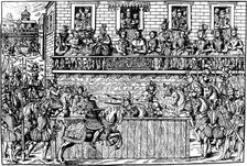 Death of King Henry II at the Tournament, 1559 (1570). Artist: Jean Jacques Perrissin