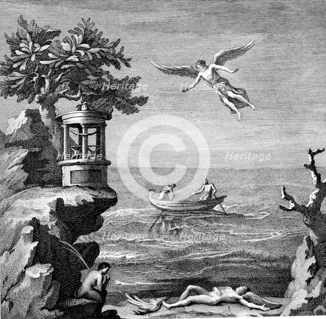 Death of Icarus, 18th century engraving. Artist: Unknown