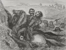 Death of Józef Antoni Poniatowski, (1763-1813), Polish aristocrat and general, 1856. Creator: Unknown