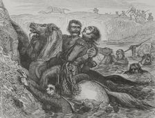 Death of Józef Antoni Poniatowski, (1763-1813), Polish aristocrat and general, 1856. Creator: Unknown