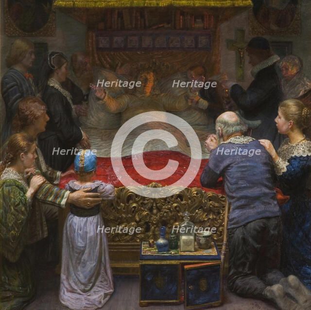 Death of Leonora Christina in Maribo Abbey, 1897. Creator: Zahrtmann, Kristian (1843-1917).