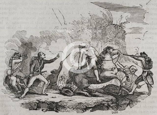 Death of Luis Fermin de Carvajal, 1st Count of La Union, (1752-1794), 1794 (1851).  Creator: Unknown.