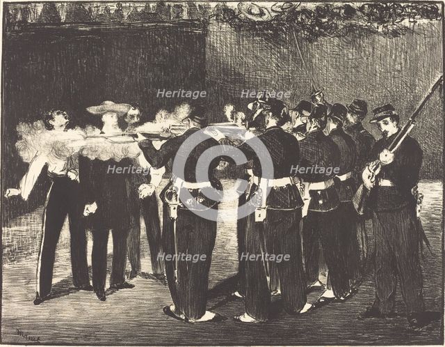 Death of Maximilian at Queretaro (L'execution de Maximilien), 1867. Creator: Edouard Manet.