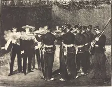 Death of Maximilian at Queretaro (L'execution de Maximilien), 1867. Creator: Edouard Manet