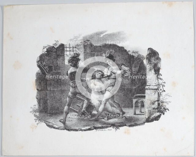 Death of Margaret of Burgundy Strangled in Prison, 1820. Creator: Émile Jean-Horace Vernet.