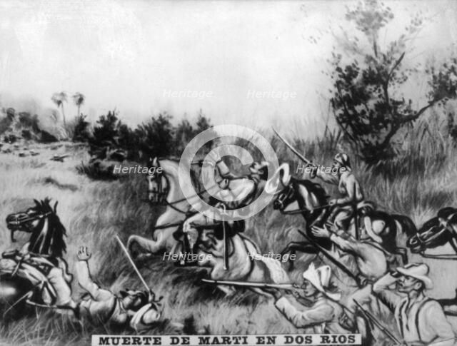 Death of Marti in the Battle of  Two Rivers, (1895), 1920s. Artist: Unknown