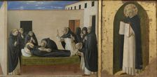 Death of Saint Dominic and Saint Thomas Aquinas. Cortona Polyptych (detail of the predella), c1437. Creator: Angelico, Fra Giovanni, da Fiesole (ca. 1400-1455)