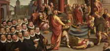 Death of Sapphira, c. 1580. Creator: Ramey, Jean (ca 1530-1612)