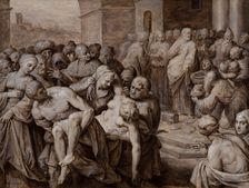 Death of Sapphira, c1600. Creator: Ambrosius Francken I