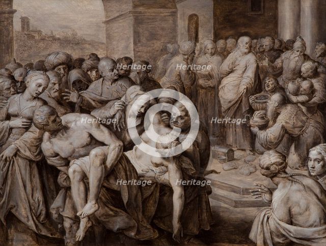 Death of Sapphira, c1600. Creator: Ambrosius Francken I.