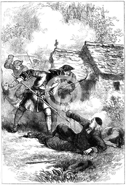 Death of Sebastien Rale, French Jesuit missionary in America, 1724 (c1880). Artist: Unknown