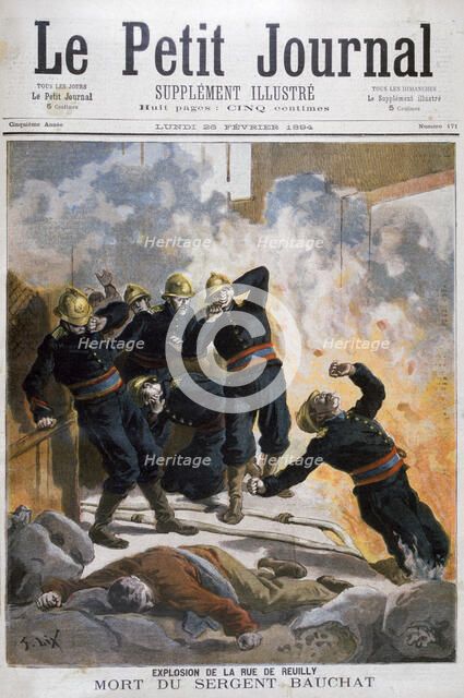 Death of Sergeant Bauchat, Rue de Reuilly, Paris, 1894. Artist: Frederic Lix