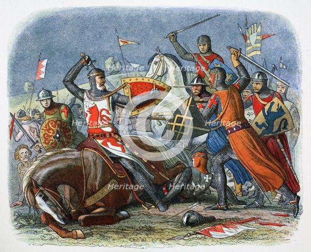 Death of Simon de Montfort, Battle of Evesham, Worcestershire, 1265 (1864).  Artist: James William Edmund Doyle