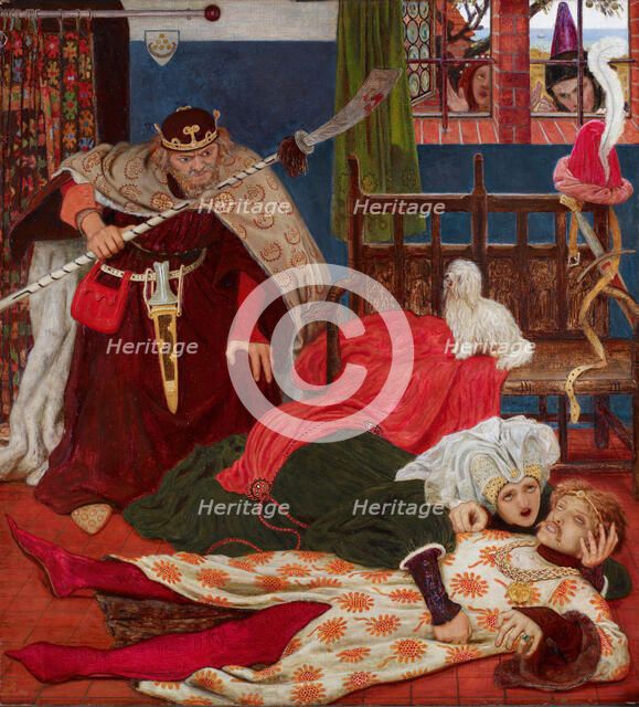 Death of Sir Tristram, c1864. Creator: Ford Madox Brown.
