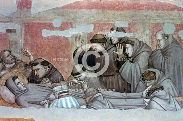 'Death of St Francis and Inspection of Stigmata', c1320. Artist: Giotto 