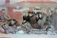 Death of St Francis and Inspection of Stigmata c1320. Artist: Giotto