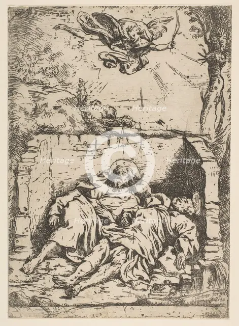 Death of St. Peter and St. Paul (Saint Pierre et Saint Paul dans le tombeau), 17th century. Creator: Claude Vignon.