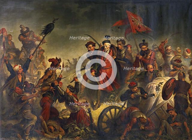 Death of Stanislaw Zolkiewski in a Battle of Cecora 1620', 1877. Creator: Eljasz-Radzikowski, Walery (1841-1905).