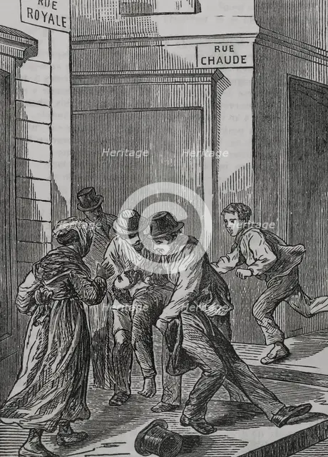 Death of Paul Beurtheret, editor of the "Union Liberale", hit by a Prussian projectile at..., 1871.  Creator: Unknown.