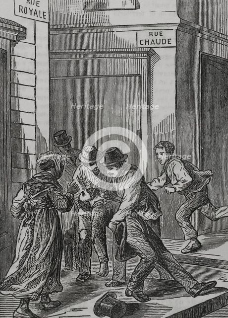 Death of Paul Beurtheret, editor of the "Union Liberale", hit by a Prussian projectile at..., 1871.  Creator: Unknown.