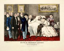 Death of President Lincoln, at Washington, DC, April 15th 1865, pub. 1865 (colour lithograph) Creator: American School (19th Century)