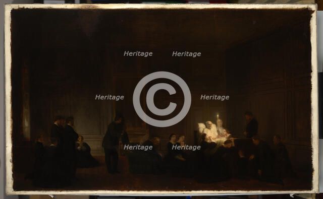 Death of Prince Adam Jerzy Czartoryski (1770-1861), 1863. Creator: Louis Francois Prosper Roux.