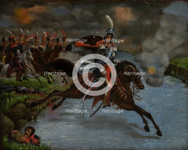Death of Prince Józef Poniatowski, 2nd quarter of 19th century. Creator: Unknown.