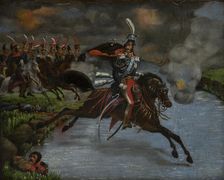 Death of Prince Józef Poniatowski, 2nd quarter of 19th century. Creator: Unknown