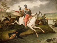 Death of Prince Józef Poniatowski, between 1815-1842. Creator: Unknown