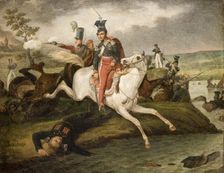 Death of Prince Józef Poniatowski, between 1815-1842. Creator: Unknown