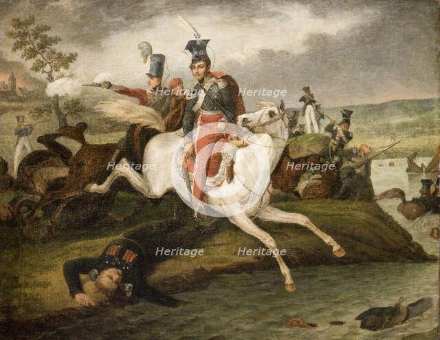 Death of Prince Józef Poniatowski, between 1815-1842. Creator: Unknown.