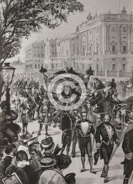 Death of Queen Maria de las Mercedes, Mercedes of Orléans (1860-1878), Madrid, Spain, 1878. Creator: Andrés Ovejero.