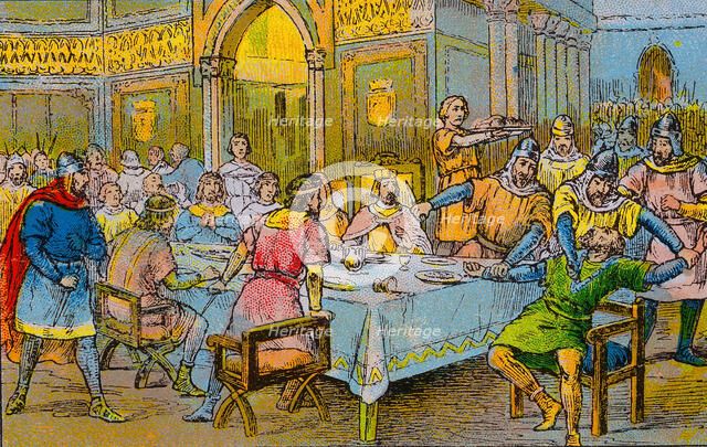 Death of Roger de Flor and other almogavars at the hands of the Byzantines (1305), drawing, 1920.