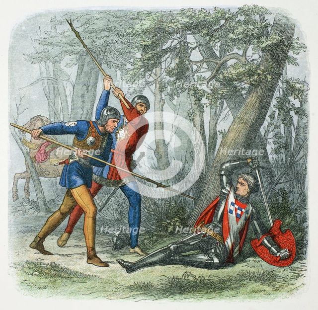 Death of Warwick the Kingmaker, Battle of Barnet, 1471 (1864).  Creator: James William Edmund Doyle.