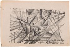 Death of the Man on the Airplane and on the Train at the Same Time, 1913. Creator: Malevich, Kasimir Severinovich (1878-1935)