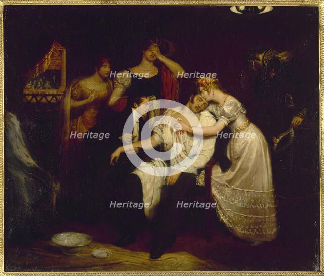 Death of the Duke of Berry, February 13, 1820, at the Royal Academy of Music, 1829. Creator: Edouard Cibot.