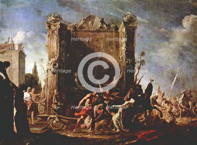 Death of the Daughter of Spurius Tarpeus, 1640. Creator: Johann Heinrich Schonfeld.