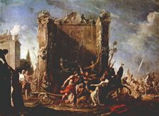 Death of the Daughter of Spurius Tarpeus, 1640. Creator: Johann Heinrich Schonfeld
