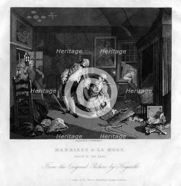 'Death of the Earl', plate V of 'Marriage a la mode', 1833. Artist: TE Nicholson