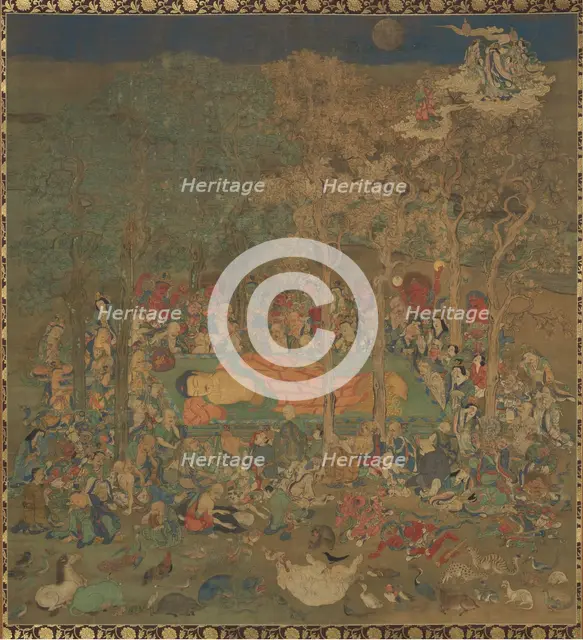 Death of the Historical Buddha (Nehan-zu), 14th century. Creator: Unknown.