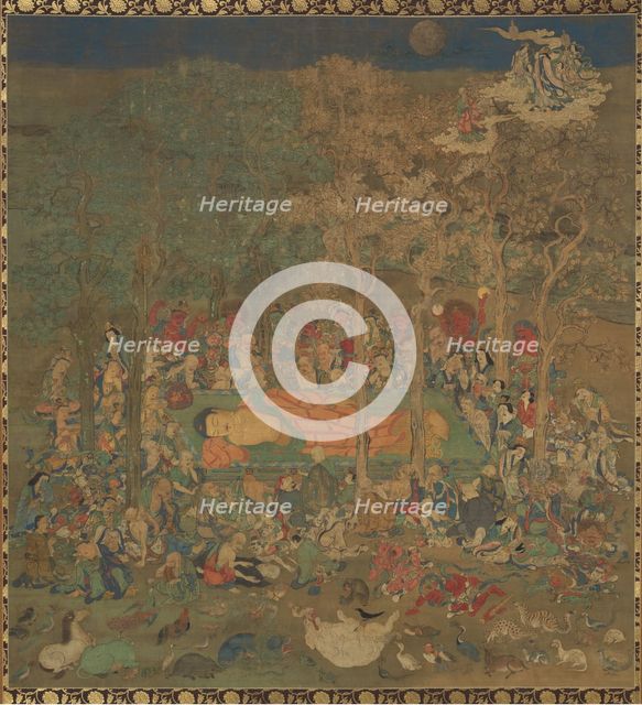 Death of the Historical Buddha (Nehan-zu), 14th century. Creator: Unknown.