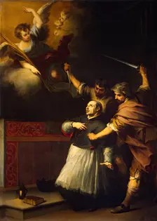 Death of the Inquisitor Pedro de Arbues, 1664. Creator: Bartolomé Esteban Murillo
