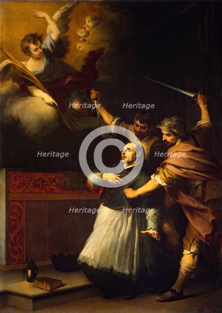 Death of the Inquisitor Pedro de Arbues, 1664. Creator: Bartolomé Esteban Murillo.