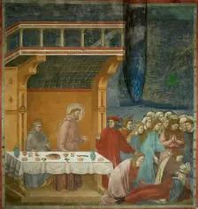 Death of the Knight of Celano (from Legend of Saint Francis), 1295-1300. Creator: Giotto di Bondone (1266-1377)